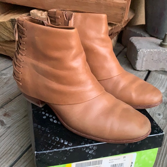 Sam Edelman Shoes | Sam Edelman Princeton Zip Up Ankle Boots, with Lace Up Heel. | Color: Brown | Size: 8 | Hellerisland's Closet